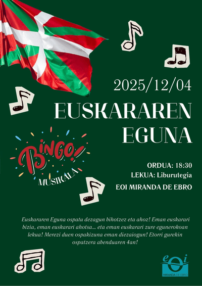 bingo musical dia del euskera 25 bingo musical dia del euskera 25