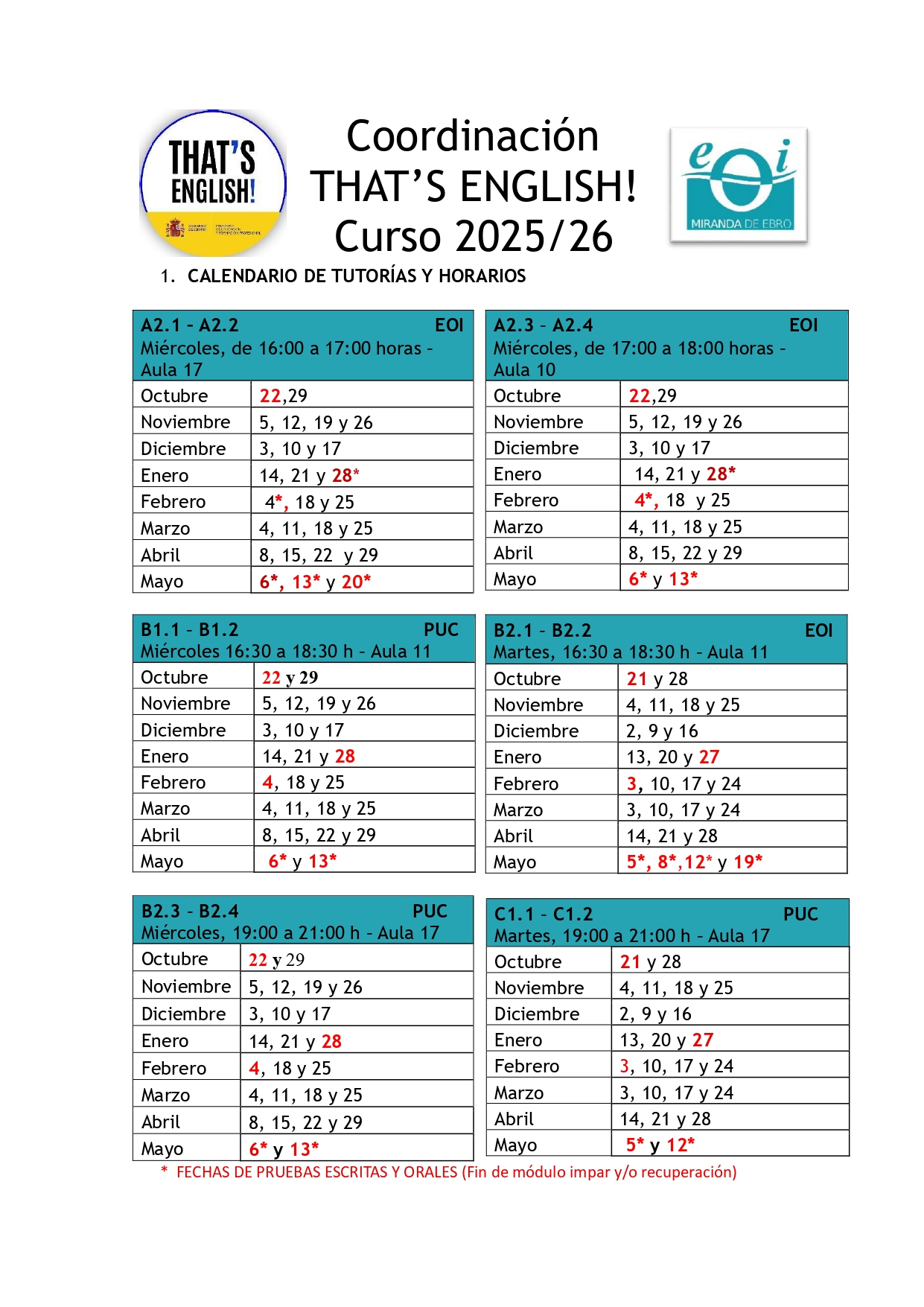 HORARIO TUTORIAS THATS ENGLISH 25_26
