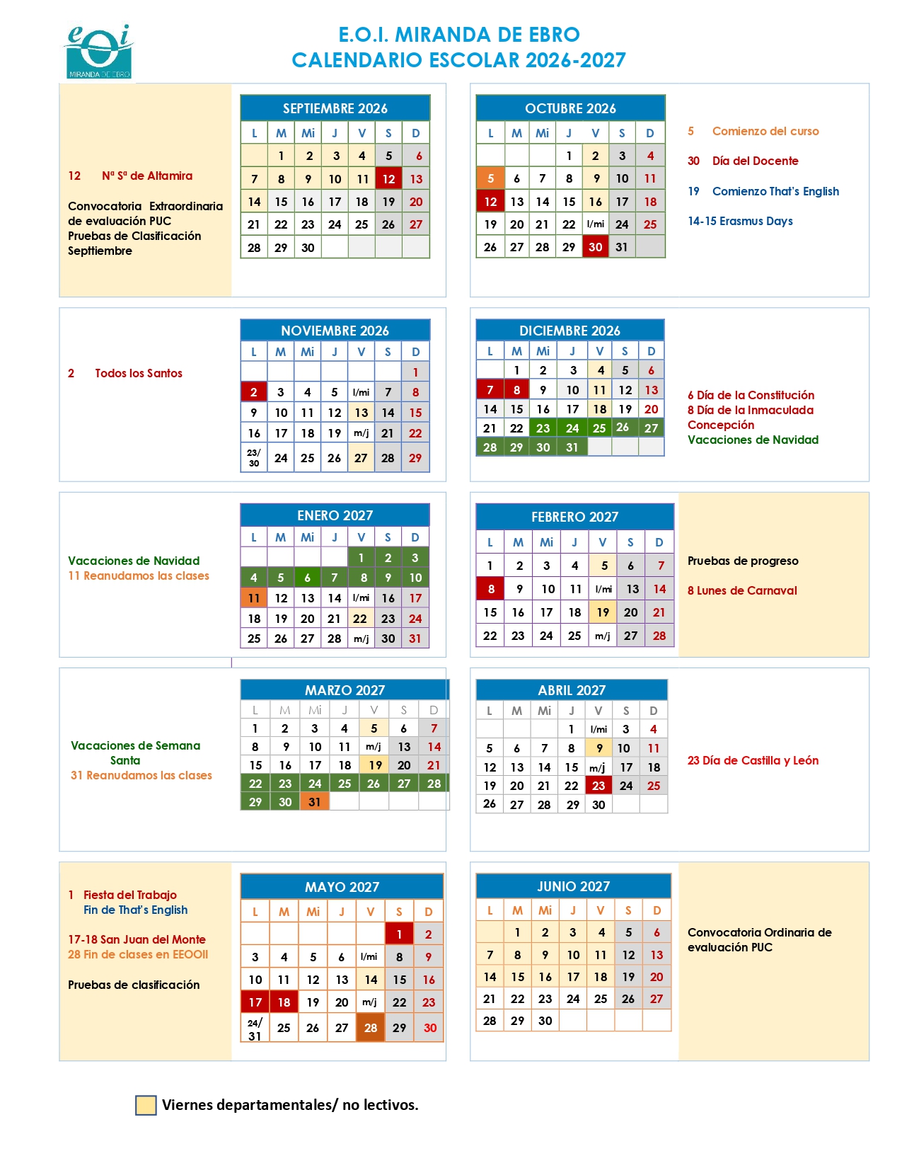 Calendario Escolar 2627